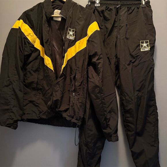 US Army Other - US Army Men's Black Windproof Fitness Sweatsuit Jacket & Pants Set MT